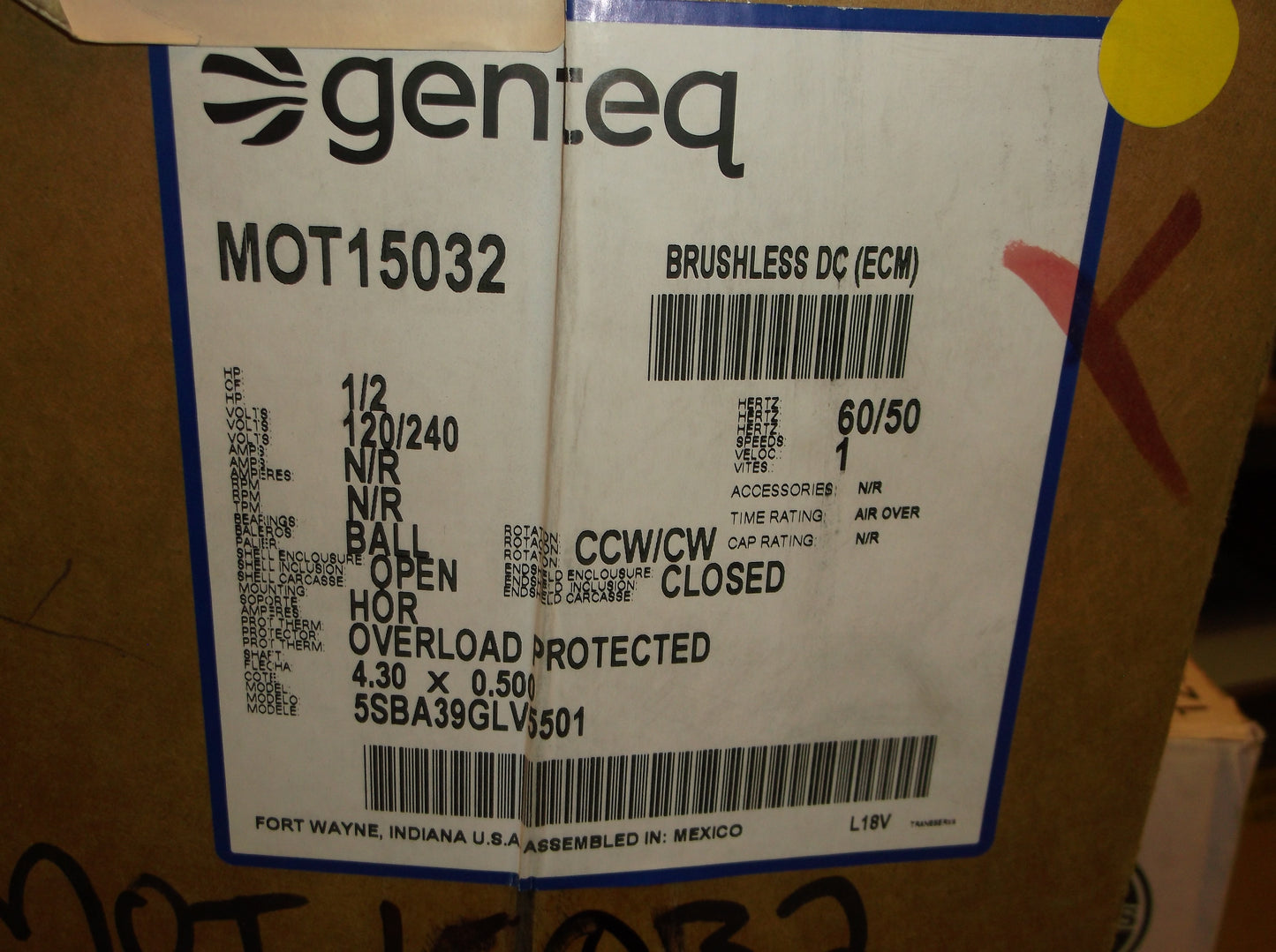 1/2HP ECM DIRECT DRIVE BLOWER MOTOR LESS MODULE 120-240/60-50/1 RPM:UNKNOWN