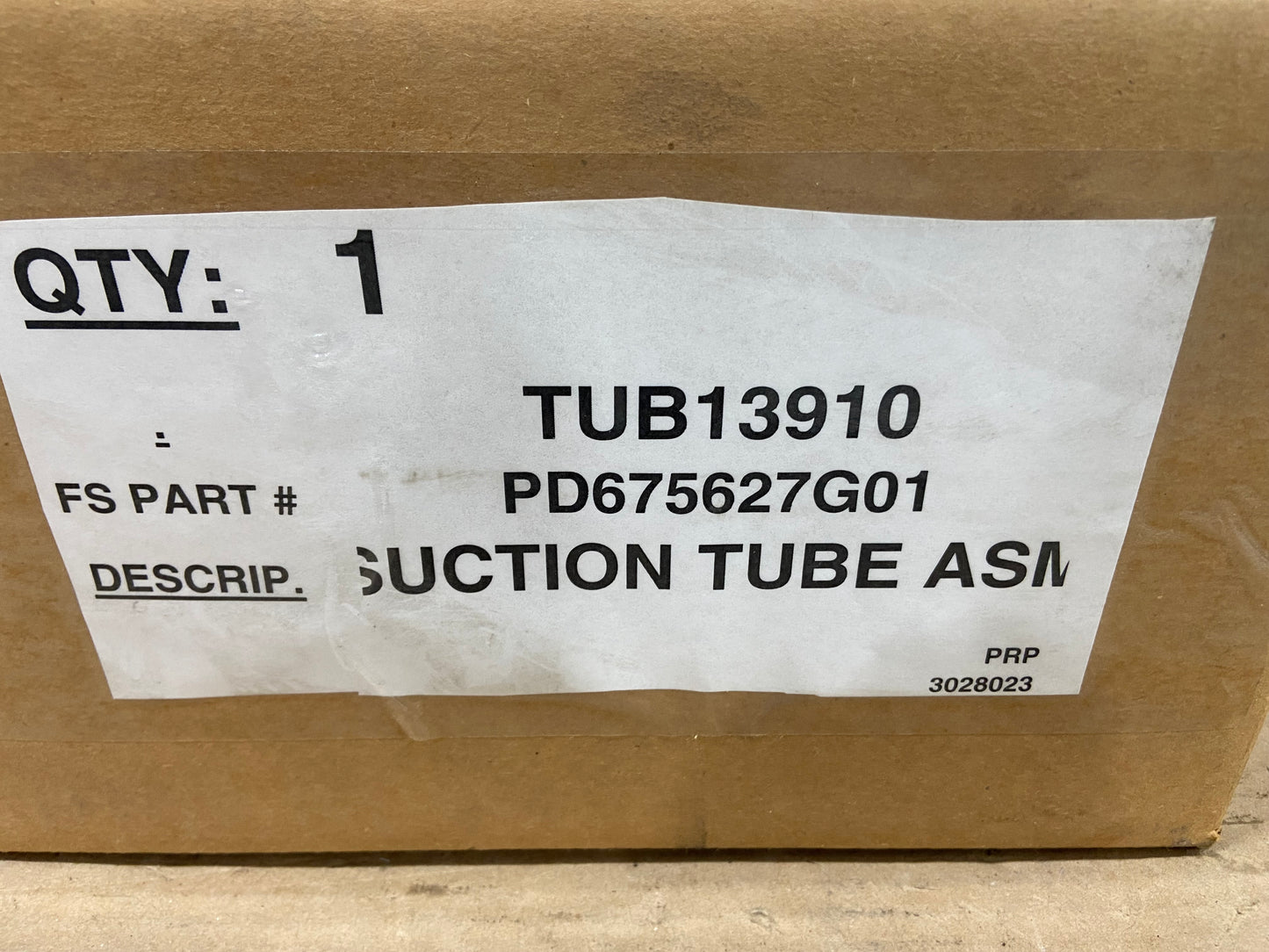 SUCTION TUBE ASSEMBLY WITH LOW PRESSURE CUTOUT SWITCH