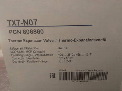 20 TON THERMOSTATIC EXPANSION VALVE WITH ADJUSTABLE SUPERHEAT R407C 