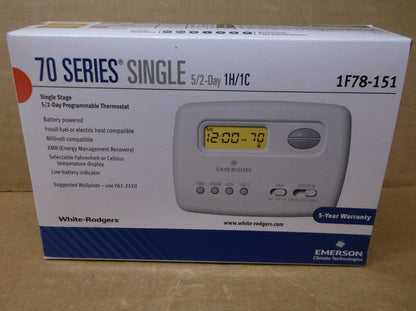 SINGLE STAGE 5/2-DAY DIGITAL PROGRAMMABLE THERMOSTAT  1 HEAT/1 COOL