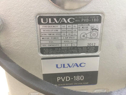 ULVAC PVD-180 OIL SEALED ROTARY VACUUM PUMP 208125