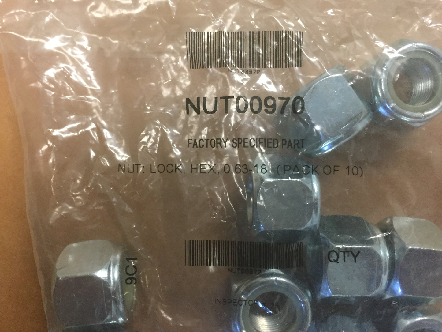 HEX LOCK NUT 10 PER PACK