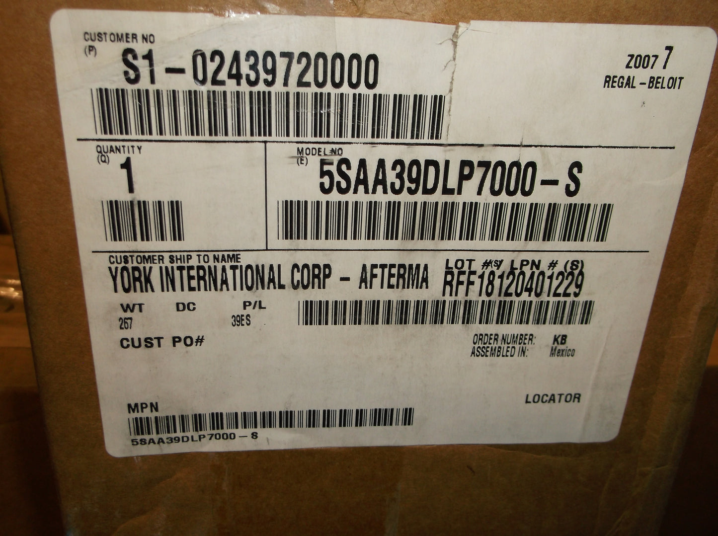1/3HP ECM DIRECT DRIVE BLOWER MOTOR 120/6-50/1 RPM:1050/VARIABLE SPEED