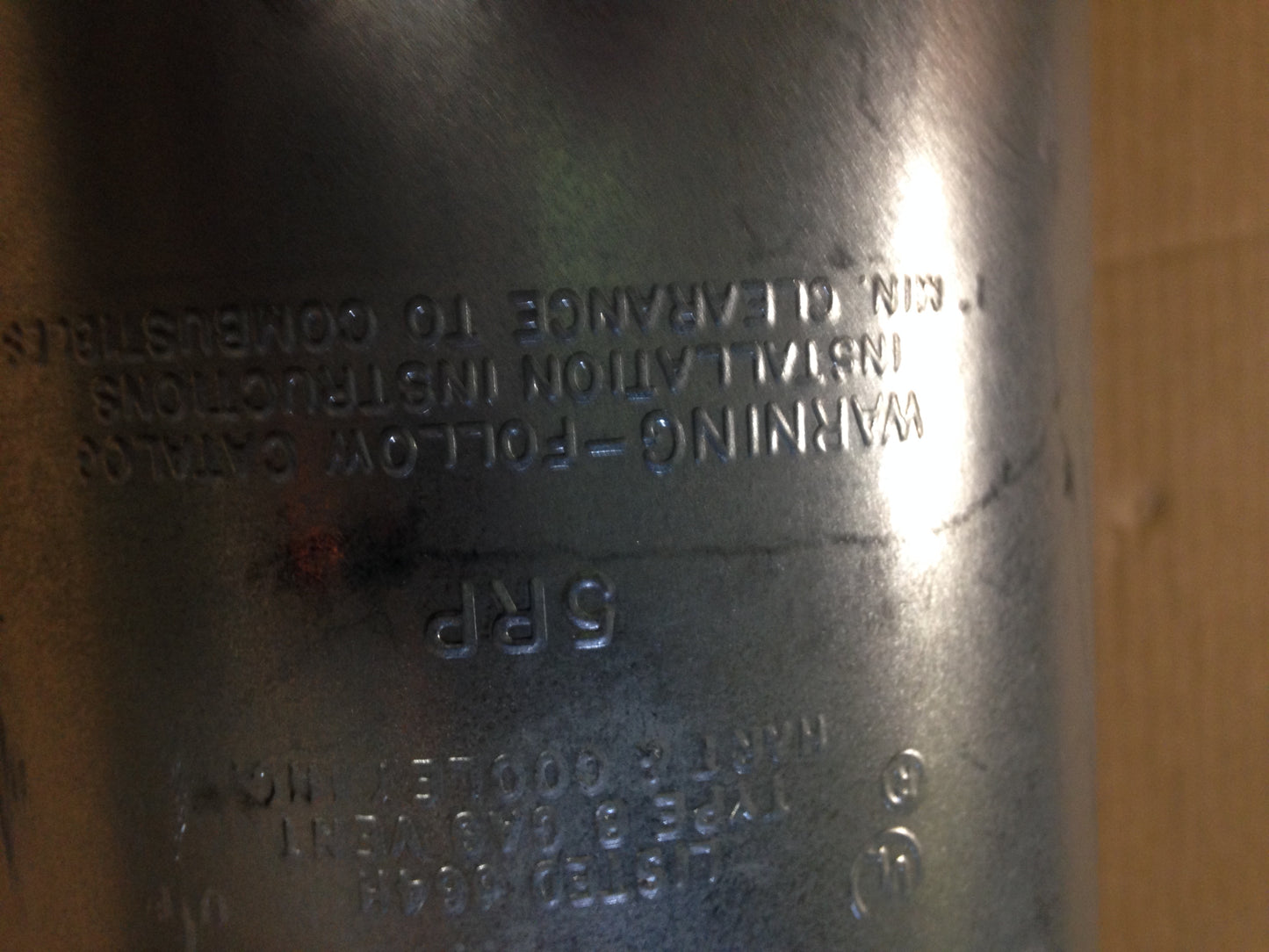 5" X 12" GAS VENT PIPE