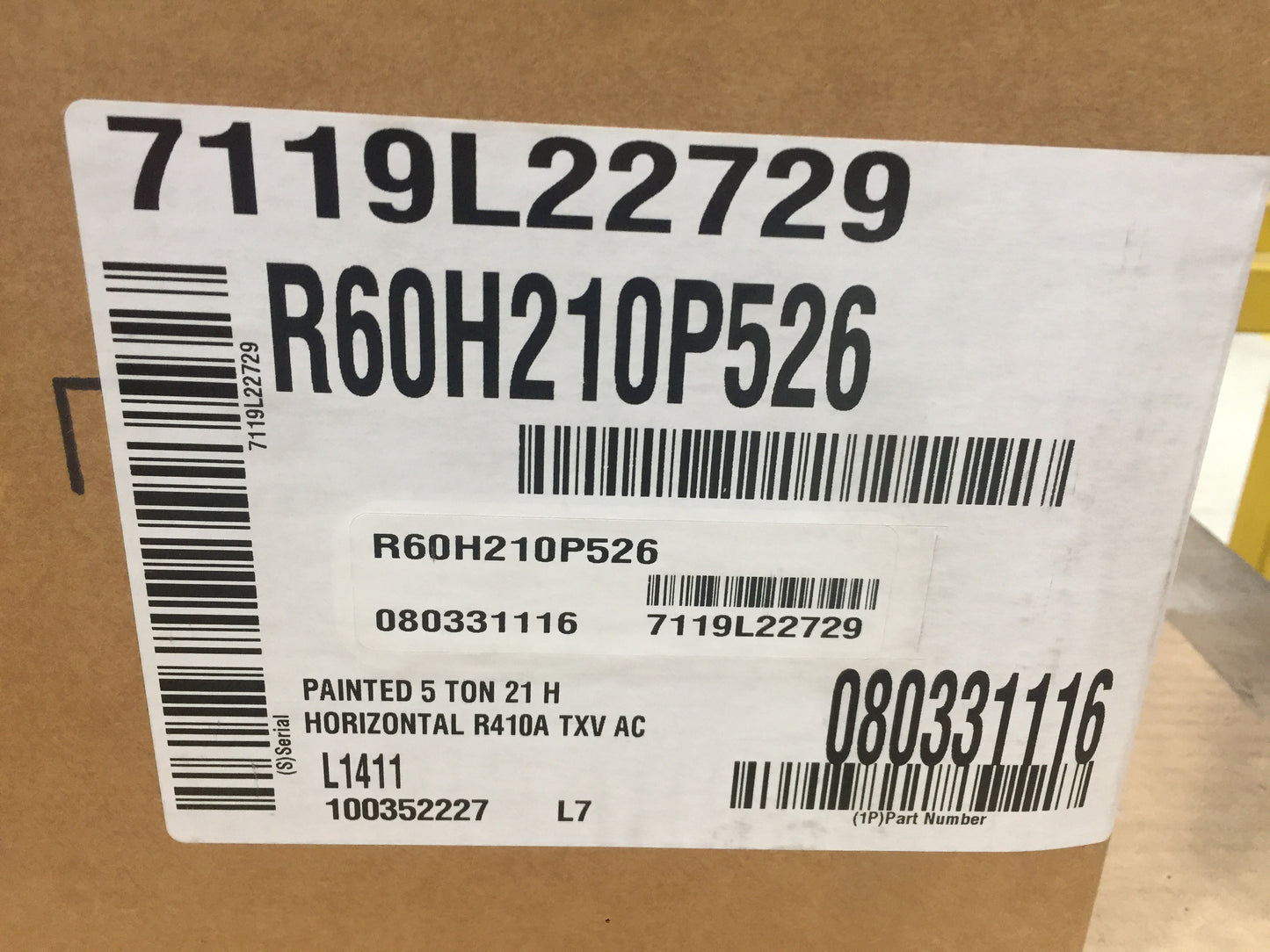 5 TON V SERIES PREMIER HORIZONTAL CASED "A" COIL, R-22/R-410A, 13 SEER