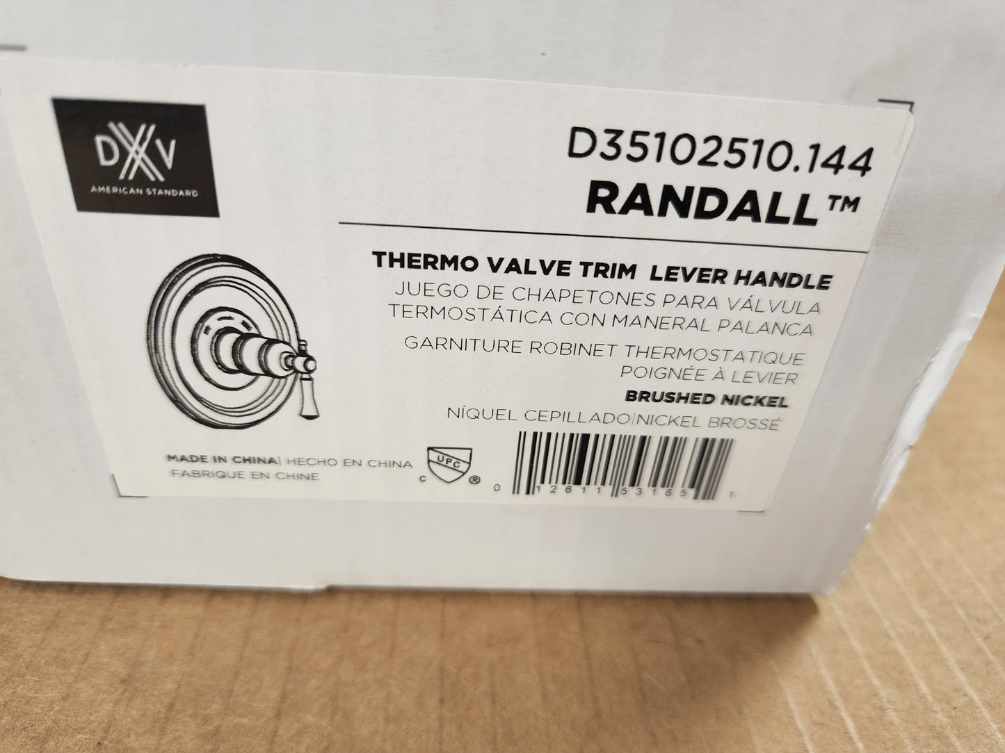 RANDALL BRUSHED NICKEL THERMO VALVE TRIM LEVER HANDLE