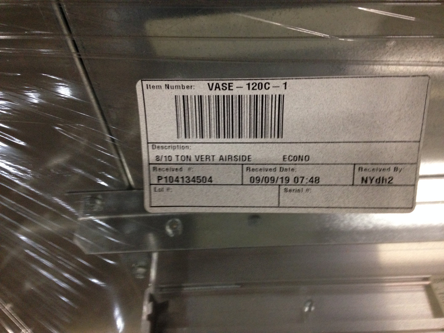 8/10 TON VERTICAL AIRSIDE ECONOMIZER, 24V