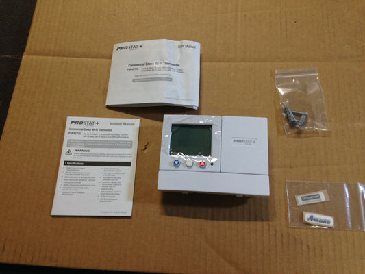 7-DAY COMMERCIAL PROGRAMMABLE DIGITAL THERMOSTAT W/HUMIDITY CONTROL, 4-HEAT/2-COOL, 20-28 VAC