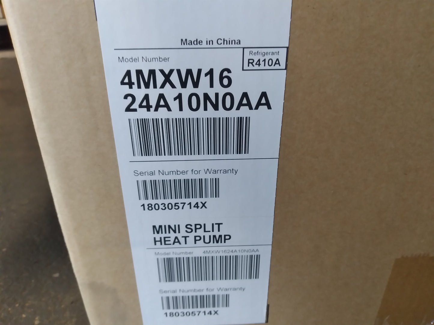 24,000 BTU INVERTER INDOOR MINI-SPLIT HEAT PUMP UNIT, 16 SEER 208-230/60/1 R-410A CFM:800