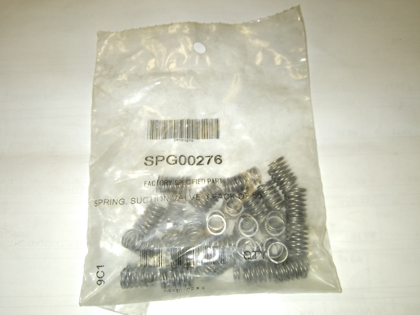 SUCTION VALVE SPRING (SOLD AS 50 PER BAG)