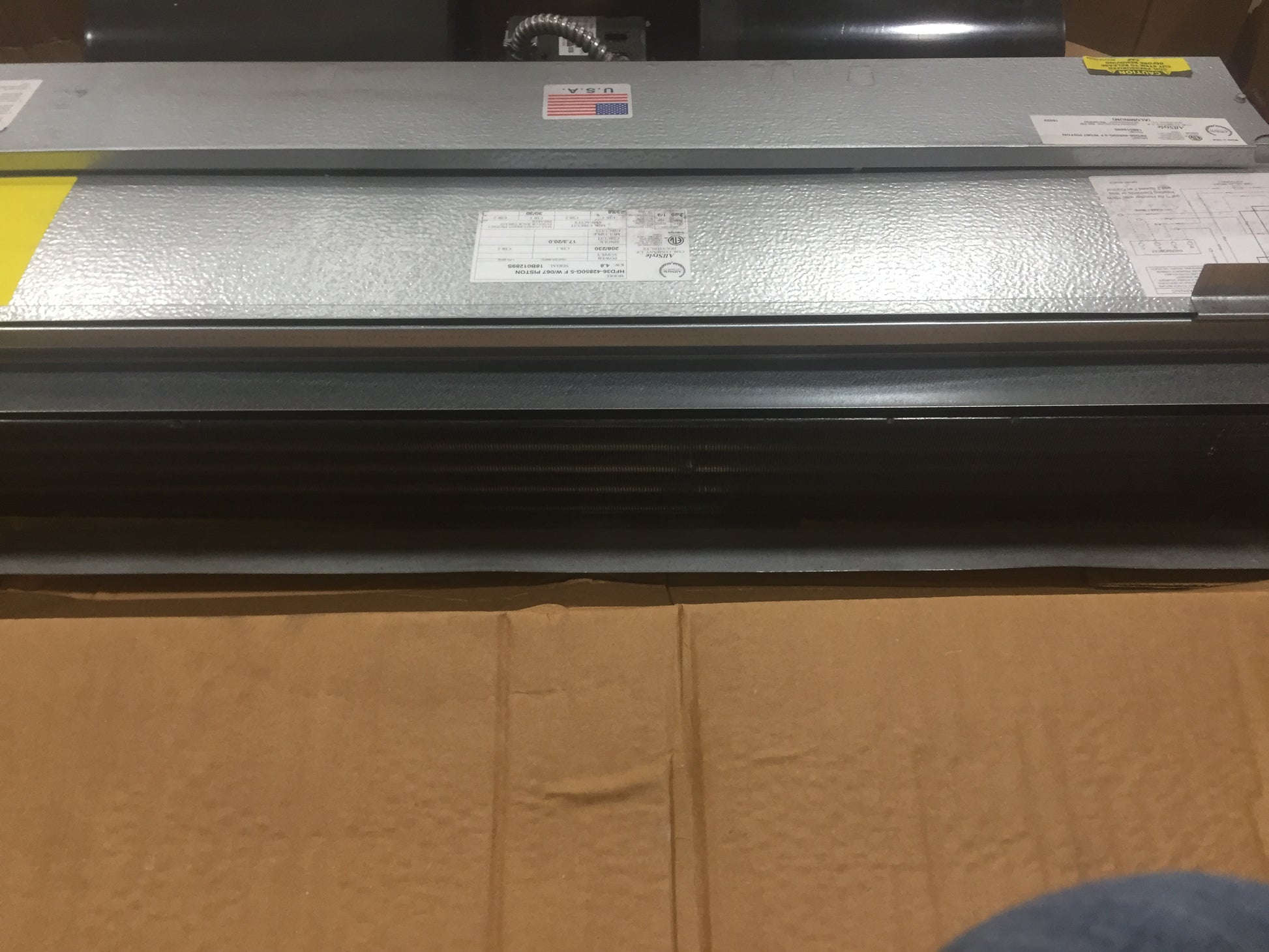 3 1/2 TON AC/HP HORIZONTAL CEILING FANCOIL WITH 5KW HEAT 208-230/60/1