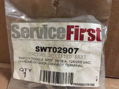 TOGGLE SWITCH; 125/250VAC, SPDT, 20/10 AMP