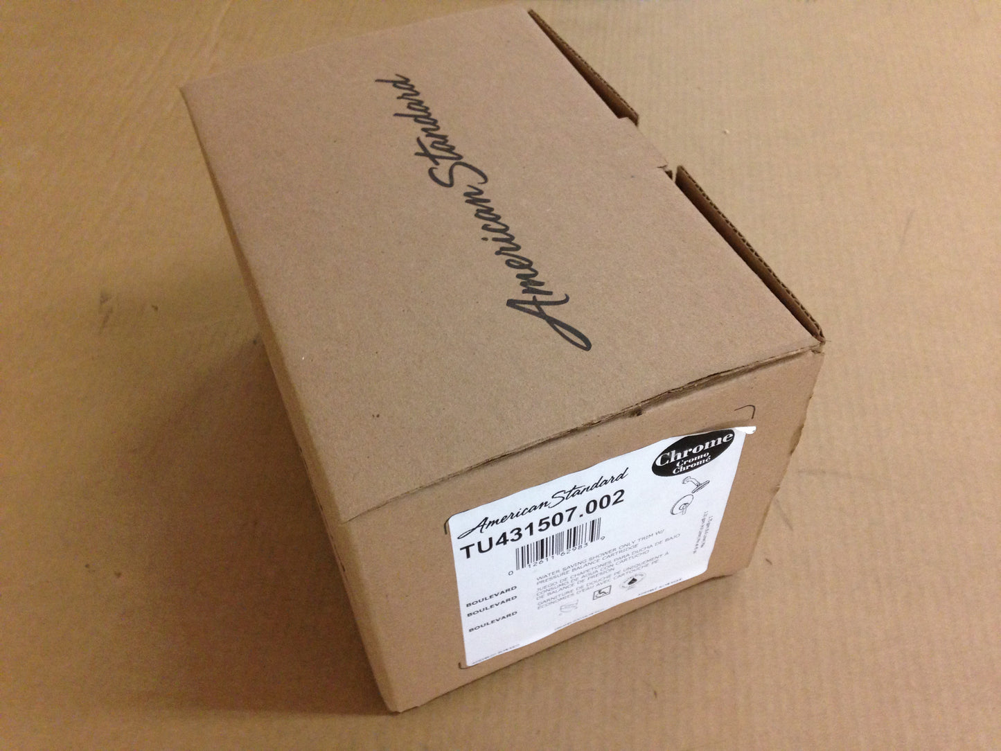 "BOULEVARD" WATER SAVING SHOWER ONLY TRIM W/PRESSURE BALANCE CARTRIDGE, CHROME