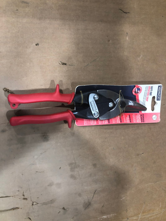 LEFT CUT AVIATION SNIPS, RED GRIPS