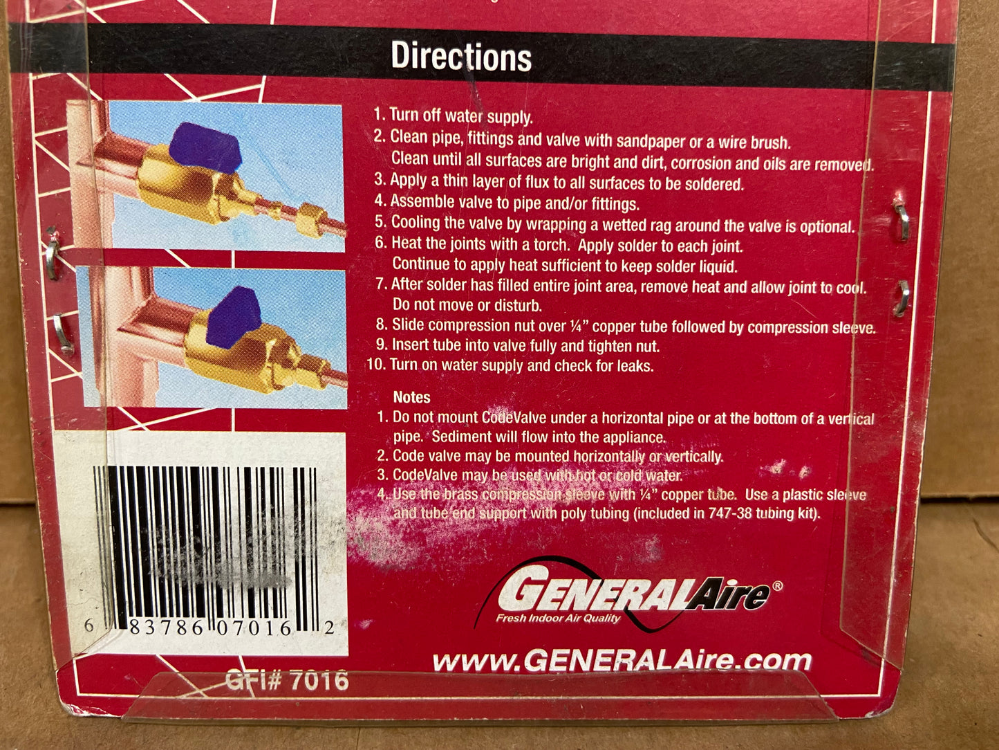 HUMIDIFIER CODEVALVE QUARTER-TURN BALL VALVE