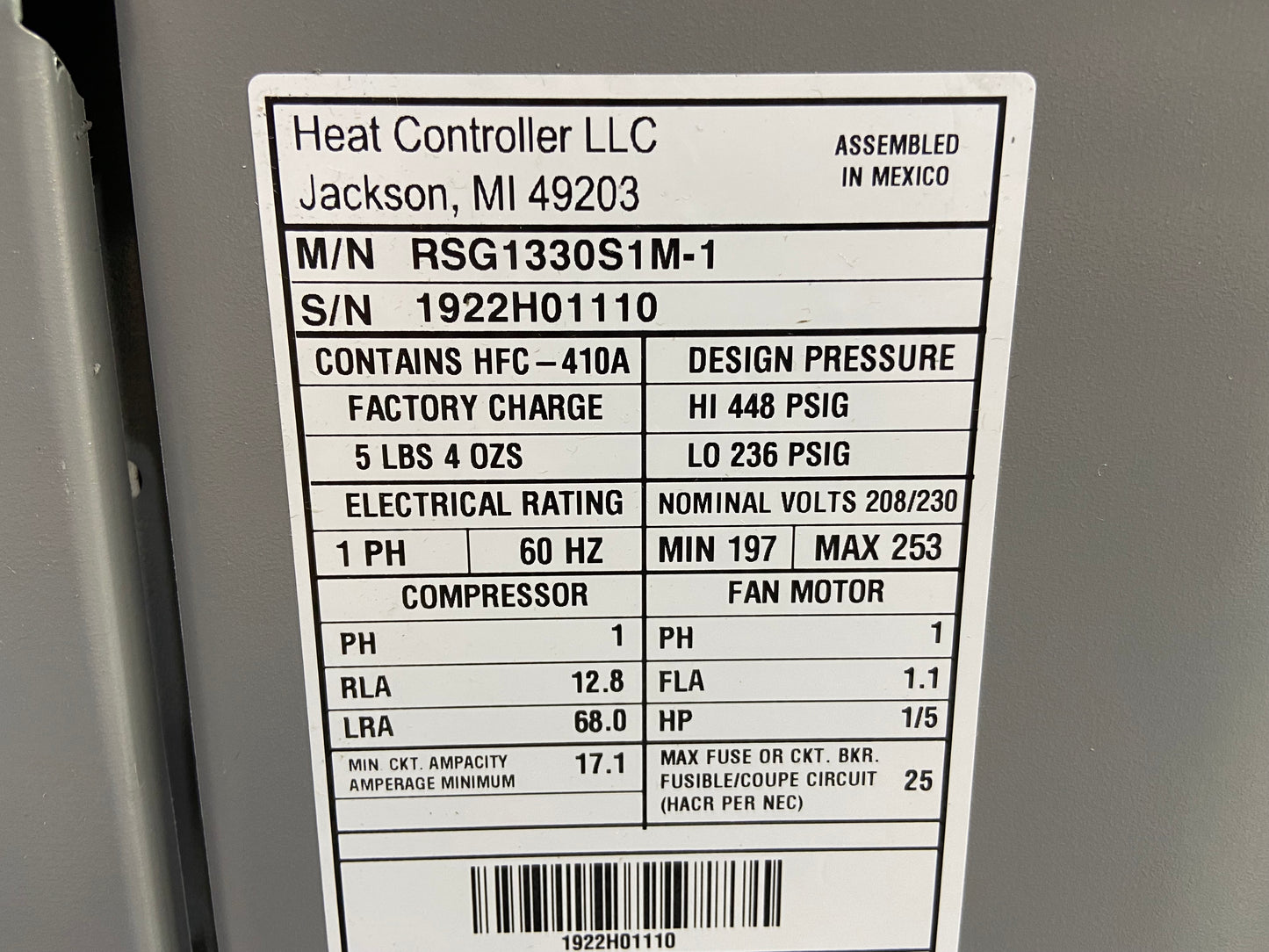 2 1/2 TON SPLIT-SYSTEM AIR CONDITIONER 208-230/60/1 R-410A 13 SEER