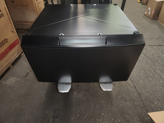 15.5" BLACK PEDESTAL WITH STORAGE FOR FRONT LOAD WASHER AND DRYER 