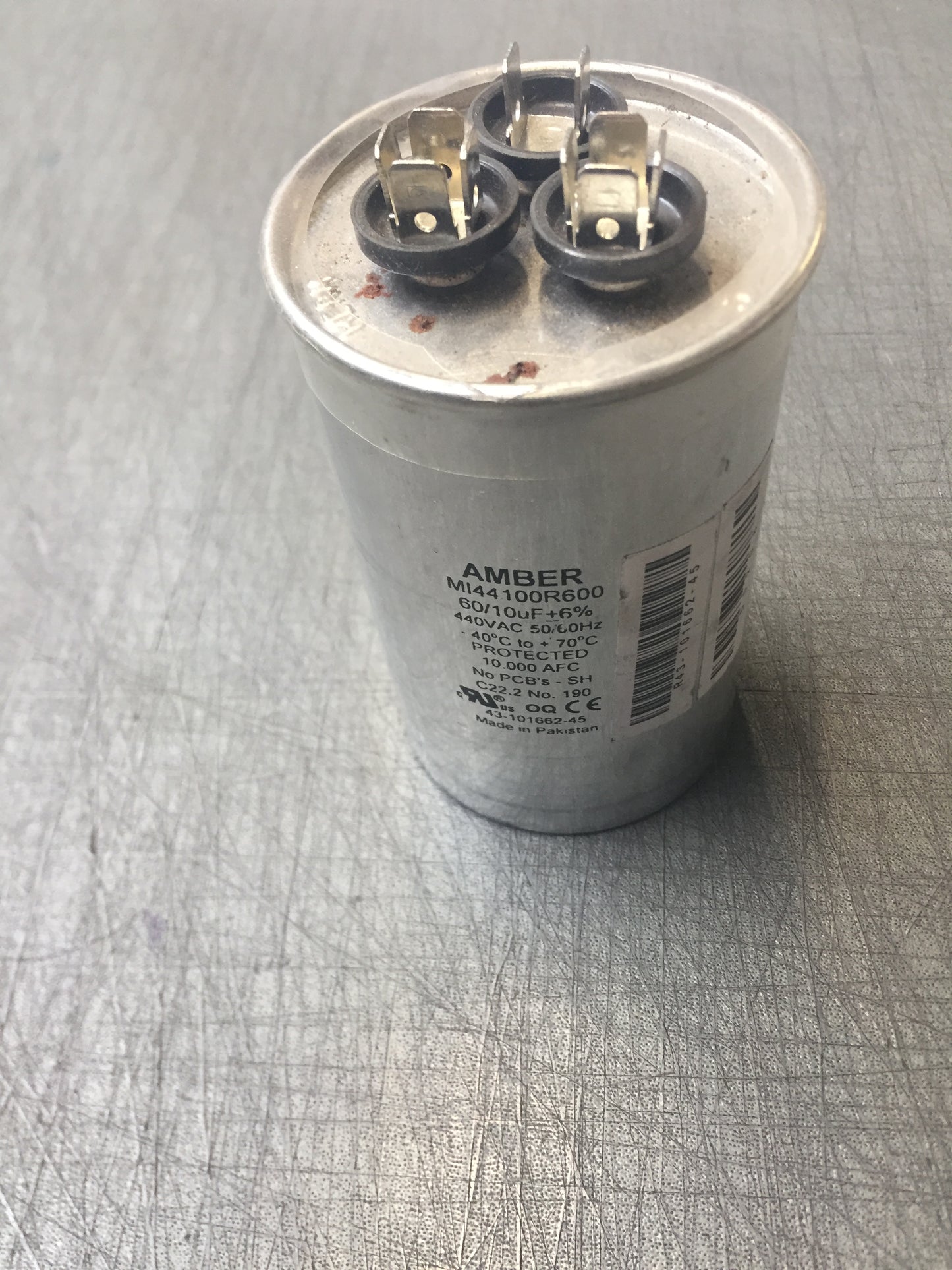 60/10 x 440 VOLT ROUND DUAL CAPACITOR