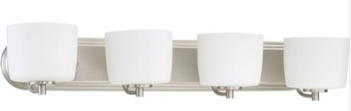 4 BULB DIMMABLE BRUSHED NICKEL VANITY LIGHT