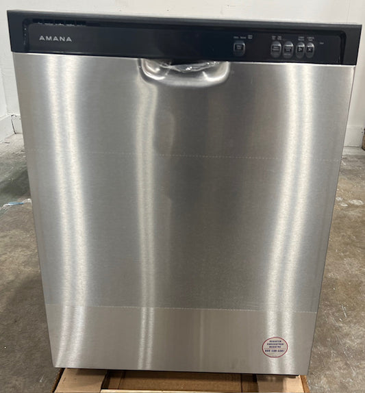 24 INCH FULL CONSOLE DISHWASHER WITH 12 PLACE SETTINGS, 3 WASH CYCLES, NYLON COATED RACKS, PLASTIC TUB, QUICK WASH, AND TRIPLE FILTER WASH: STAINLESS STEEL