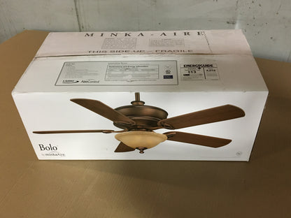 BOLO 52" 5 BLADE  INDOOR CEILING FAN WITH REMOTE AND LED BULBS