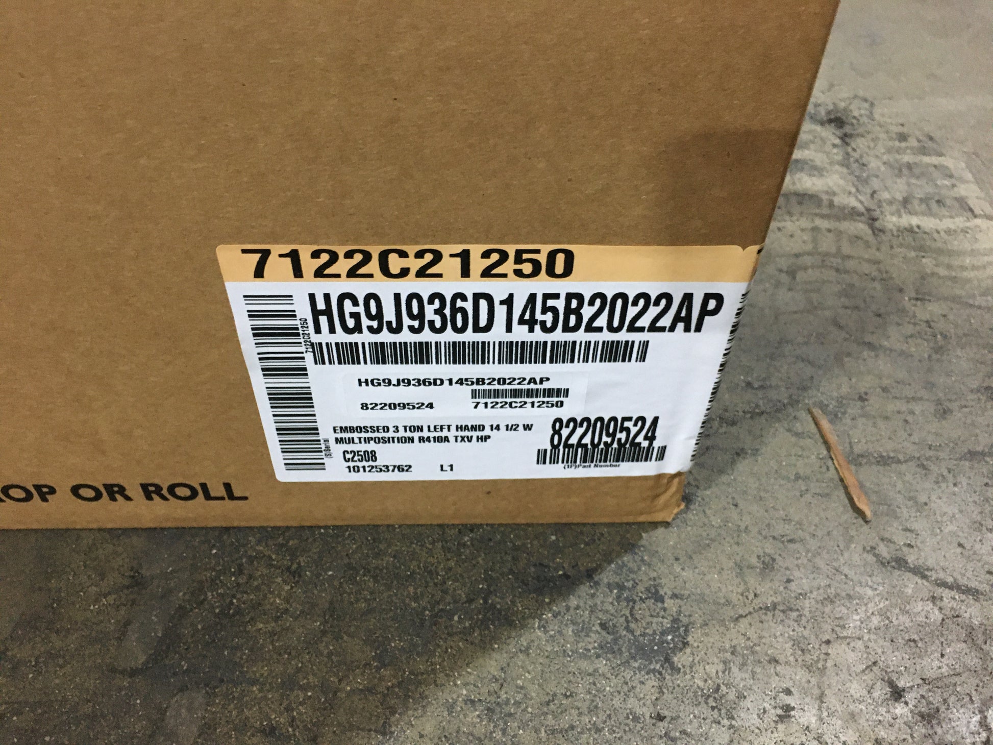3 TON AC/HP MULTIPOSTION CASED "A" COIL, R-410A 1200CFM 