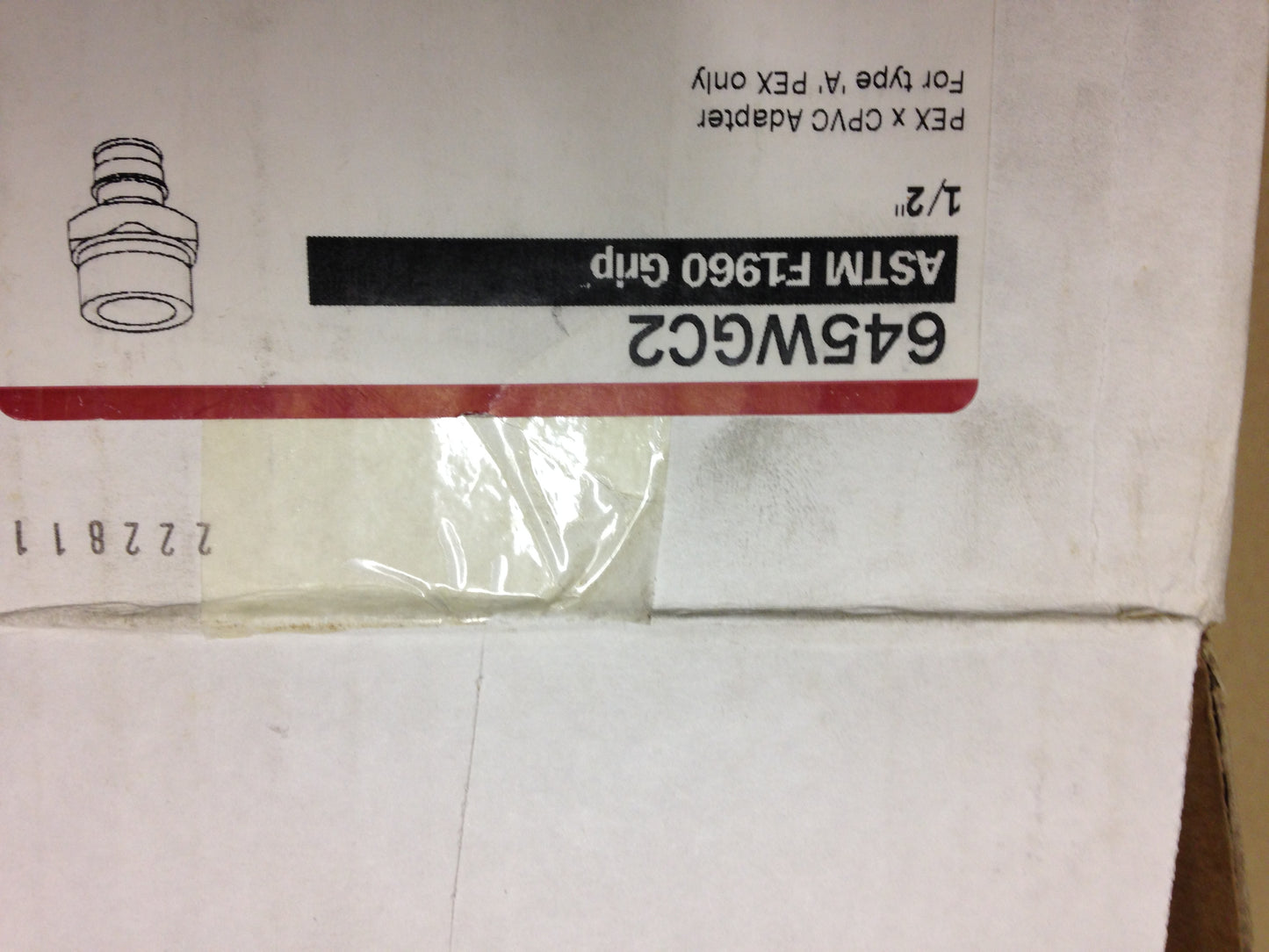 PEX X CPVC ADAPTER, 1/2" SOLD AS 50 PER BOX