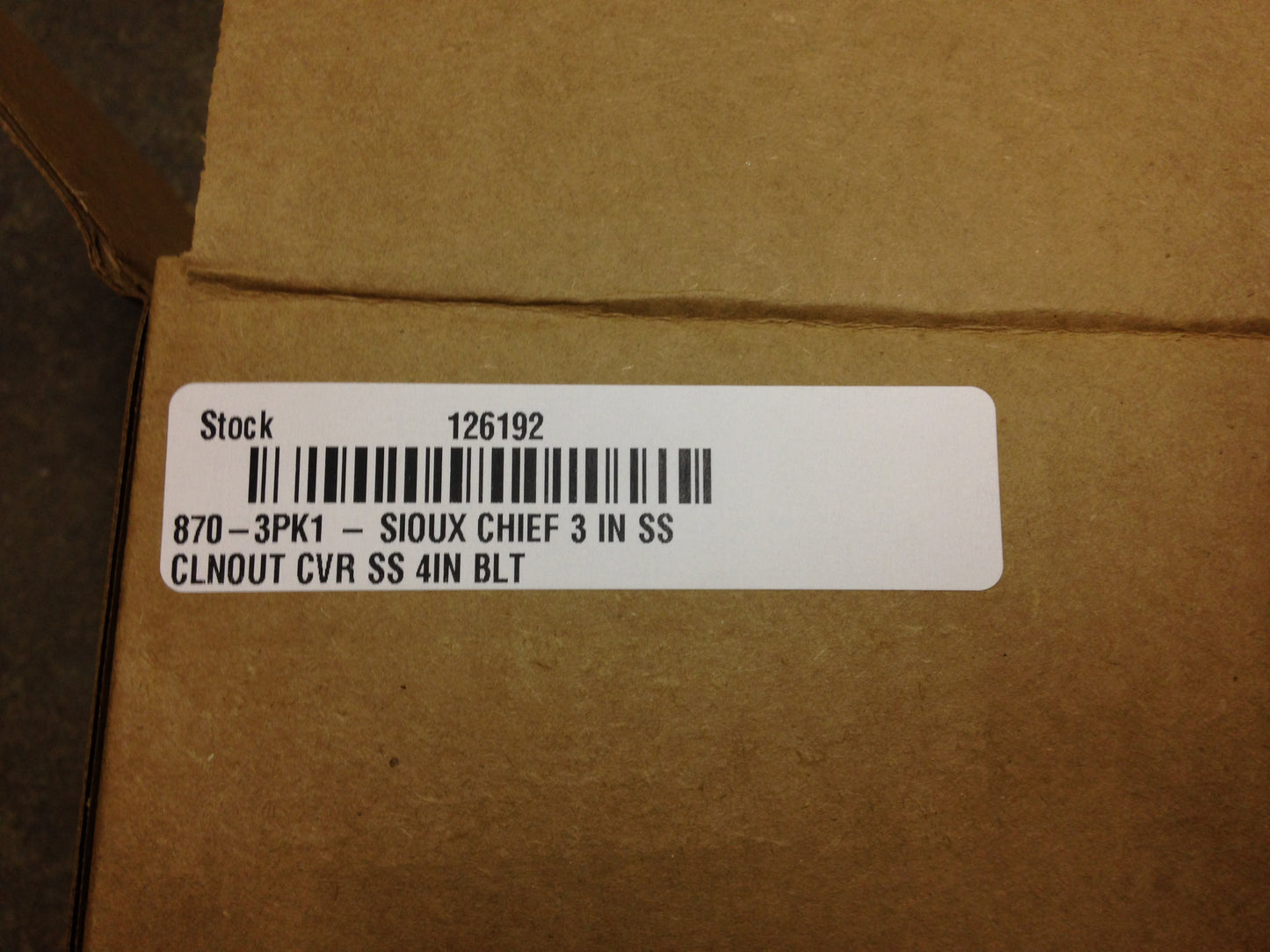 SIOUX CHIEF 870-3PK1 CLEANOUT COVER , STAINLESS STEEL, 3" 215915