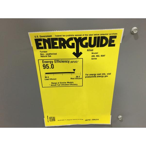 132,000 BTU SINGLE-STAGE UPFLOW/HORIZONTAL PSC MULTI SPEED GAS FURNACE 95% AFUE 120/60/1 CFM: 2000