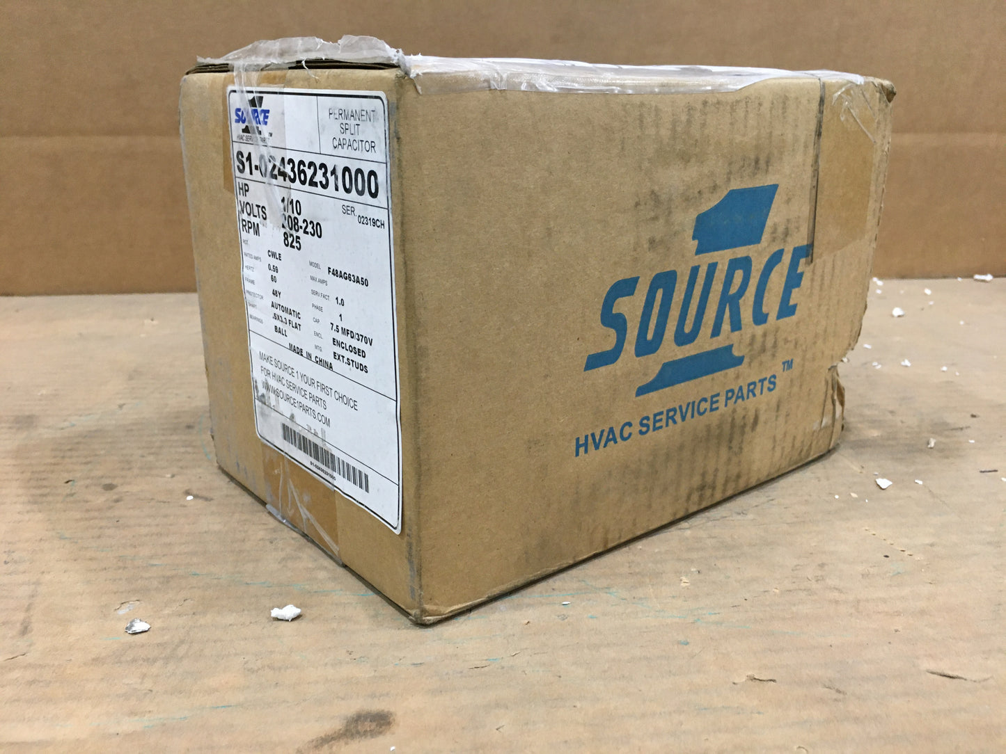1/10 HP BLOWER MOTOR 208-230/60/1 825 RPM 1 SPEED