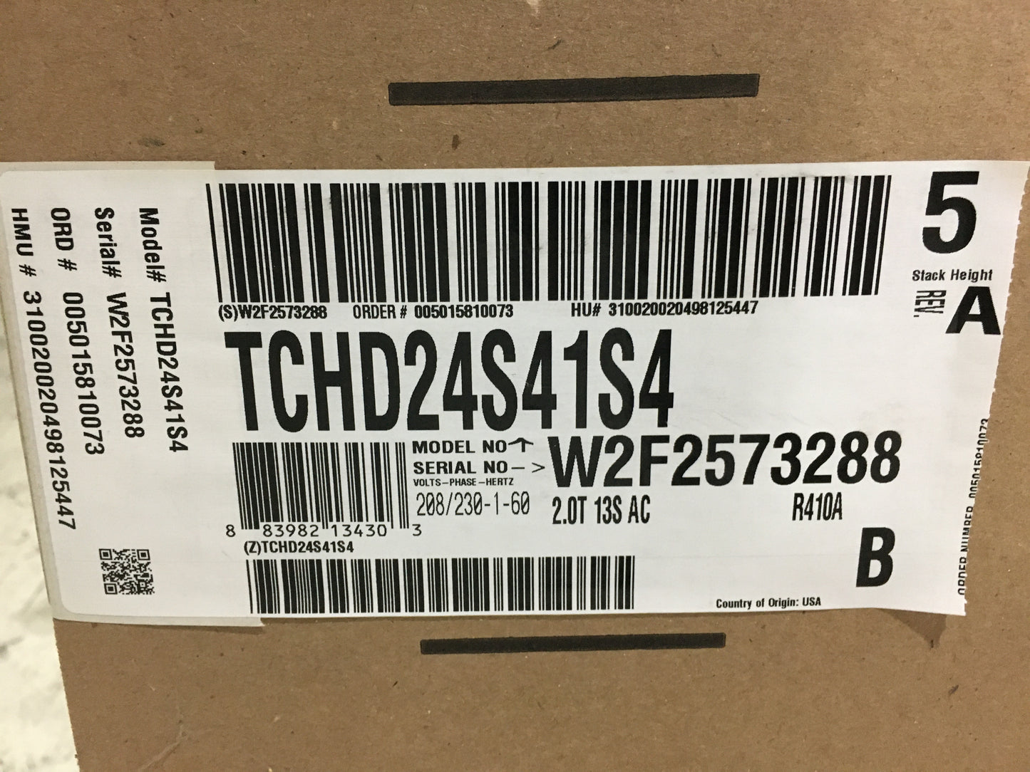 2 TON HORIZONTAL SPLIT-SYSTEM AIR CONDITIONER 208-230/60/1 R410A 13 SEER