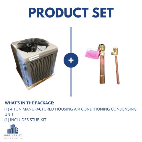 4 TON MANUFACTURED HOUSING AIR CONDITIONER CONDENSING UNIT WITH STUB KIT, 13 SEER 208-230/60/1 R-410A