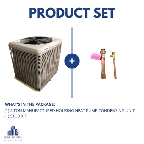 4 TON MANUFACTURED HOUSING HEAT PUMP CONDENSING UNIT WITH STUB KIT, 14-SEER 208-230/60/1 R-410A