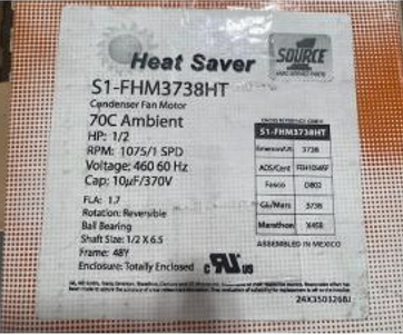 1/2 HP CONDENSER FAN MOTOR 460/60/1 1075 RPM