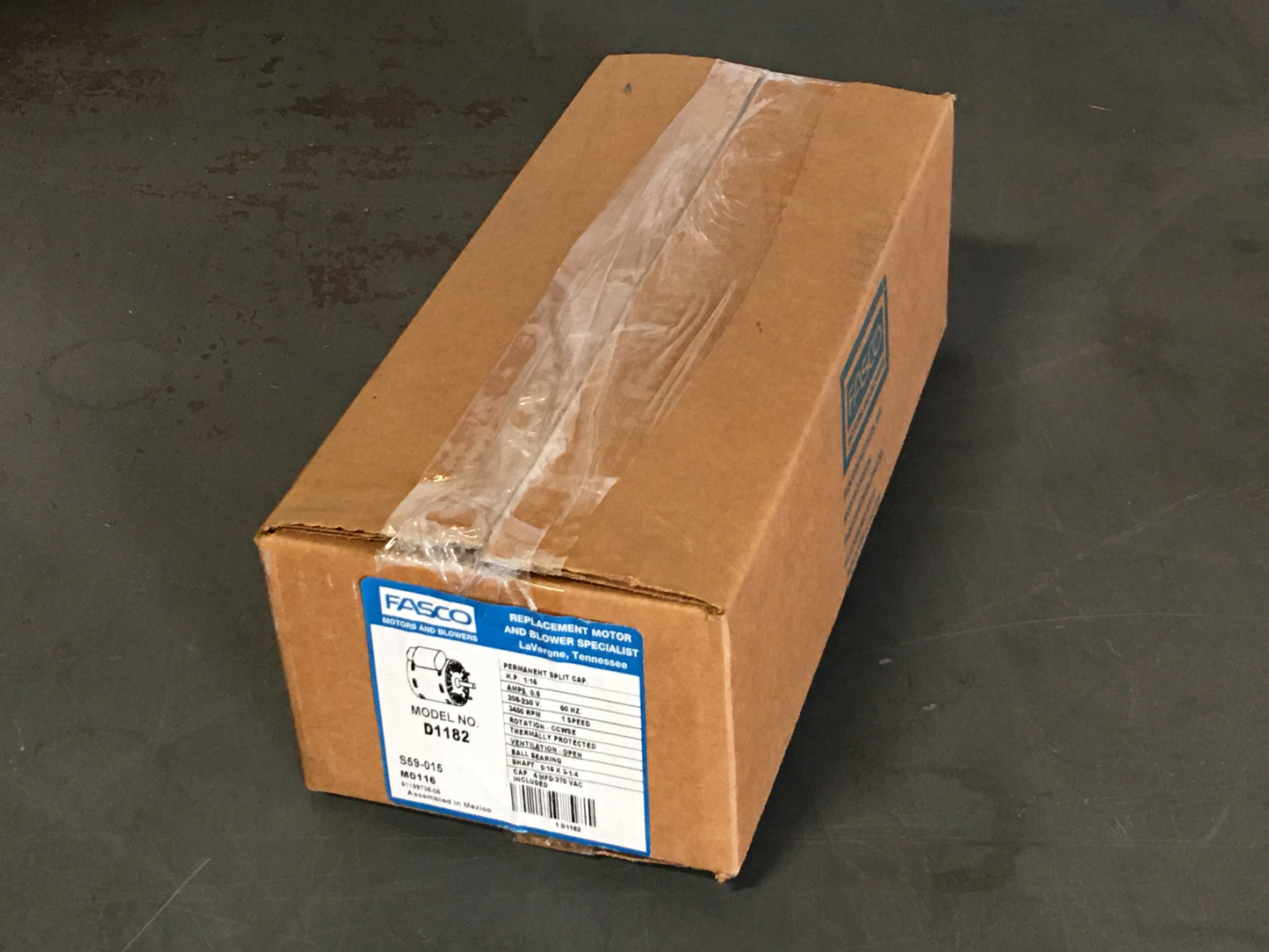 1/16HP Draft Inducer Motor 208-230/60/1 RPM:3450/1-Speed