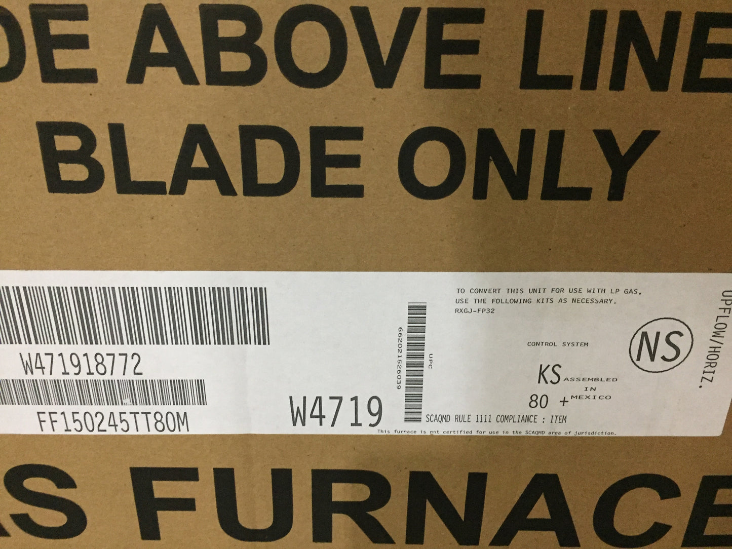 150000 BTU TWO-STAGE UPFLOW/HORIZONTAL ECM MULTI SPEED GAS FURNACE 80% AFUE 115/60/1 CFM: 1916