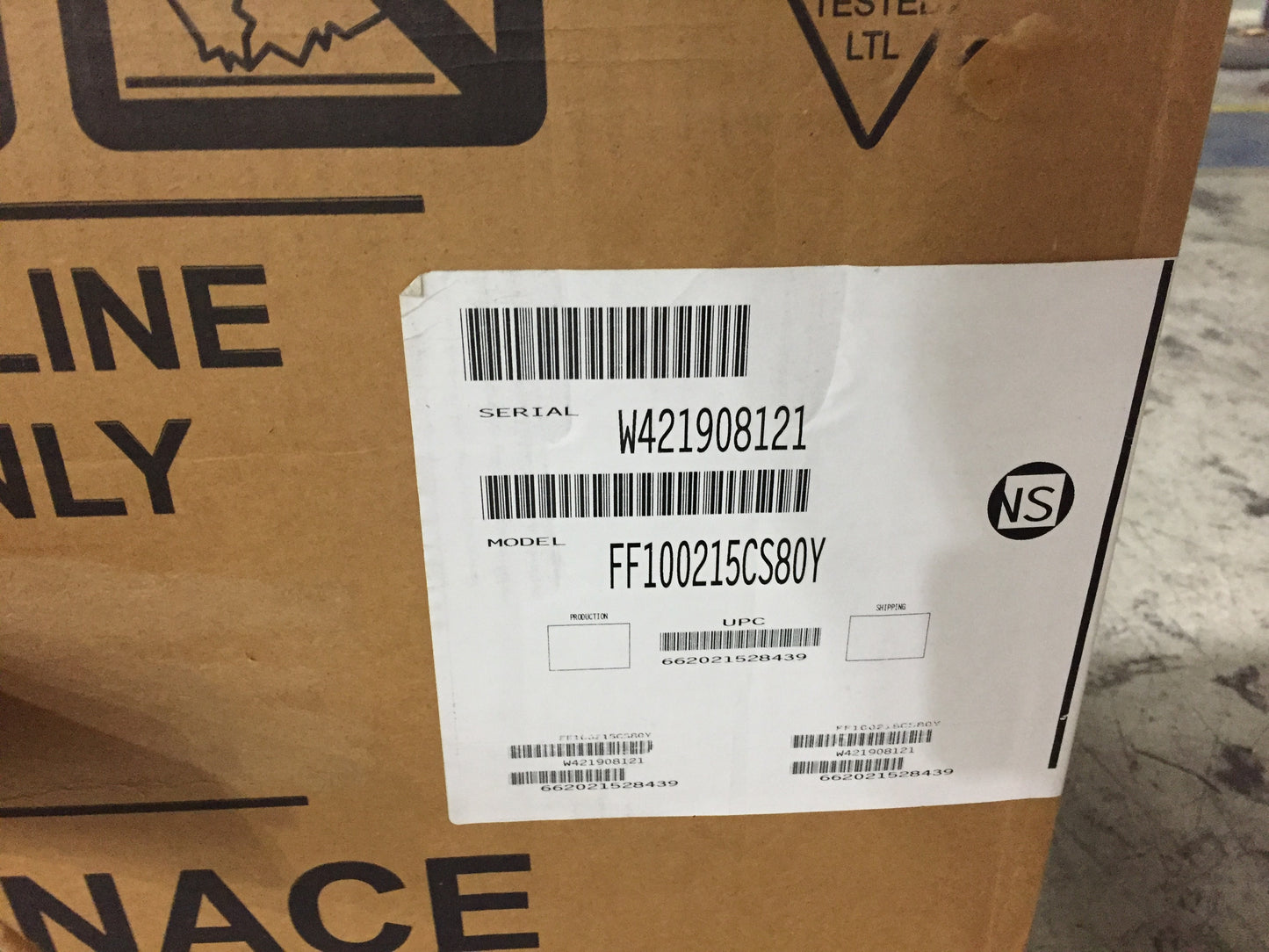 100000 BTU SINGLE-STAGE DOWNFLOW ECM MULTI SPEED GAS FURNACE 80% AFUE 115/60/1 CFM: 2000