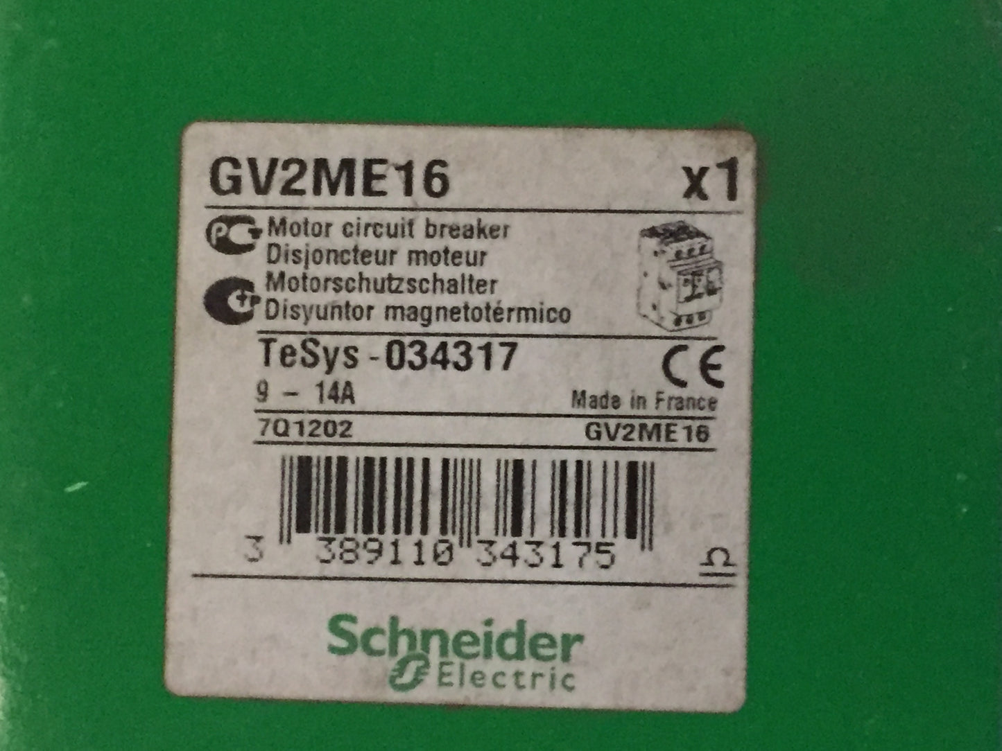 3 POLE 9-14A MOTOR CIRCUIT BREAKER