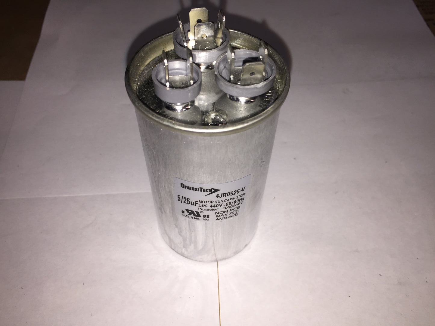 25+5 MFD x 440V Round Motor Run Capacitor 50/60 Hz