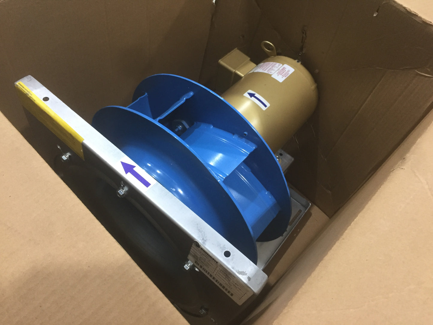 16" Single Inlet Direct Drive Plenum Fan with 5 HP 575 Volt Motor RPM 2730