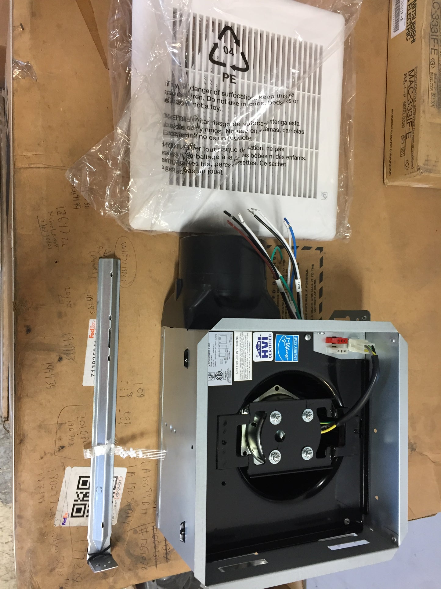 4" Single Speed Ventilation Ceiling Fan 120/60/1 CFM 50