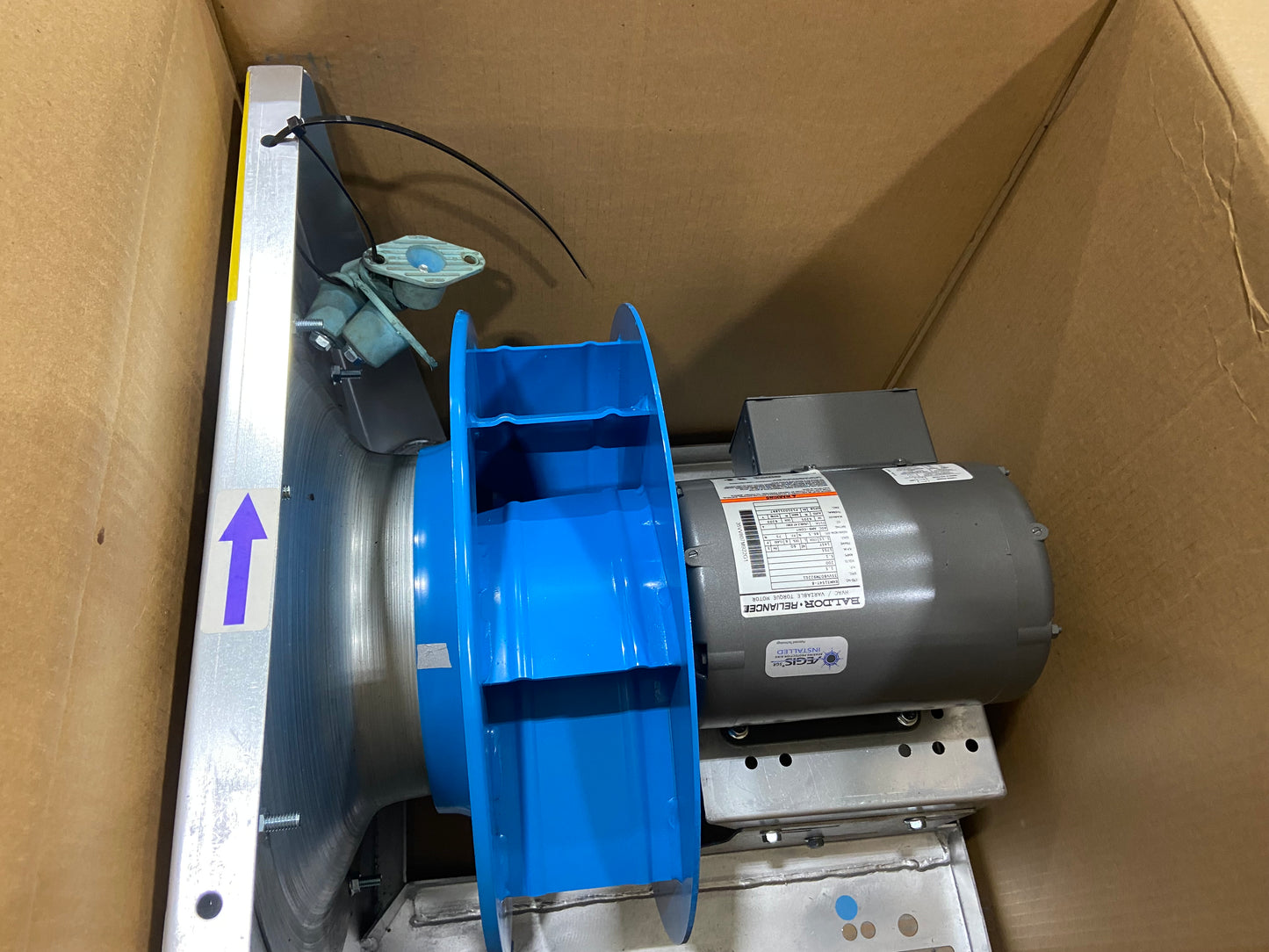 14" Single Inlet Direct Drive Plenum Fan w/1.5HP 208 Volt Motor RPM 2150