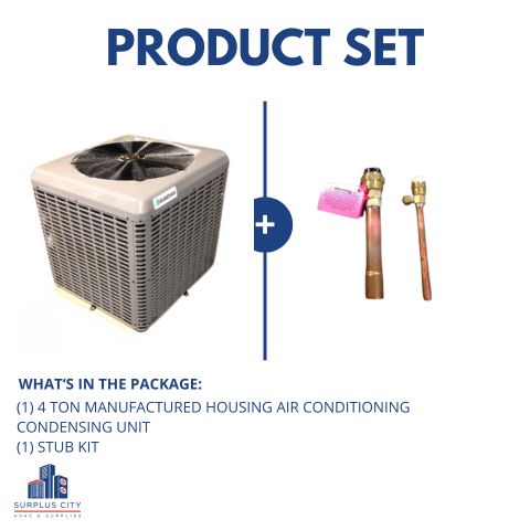 4 Ton Manufactured Housing Air Conditioning Condensing Unit With Stub Kit, 14-SEER, 208-230/60/1