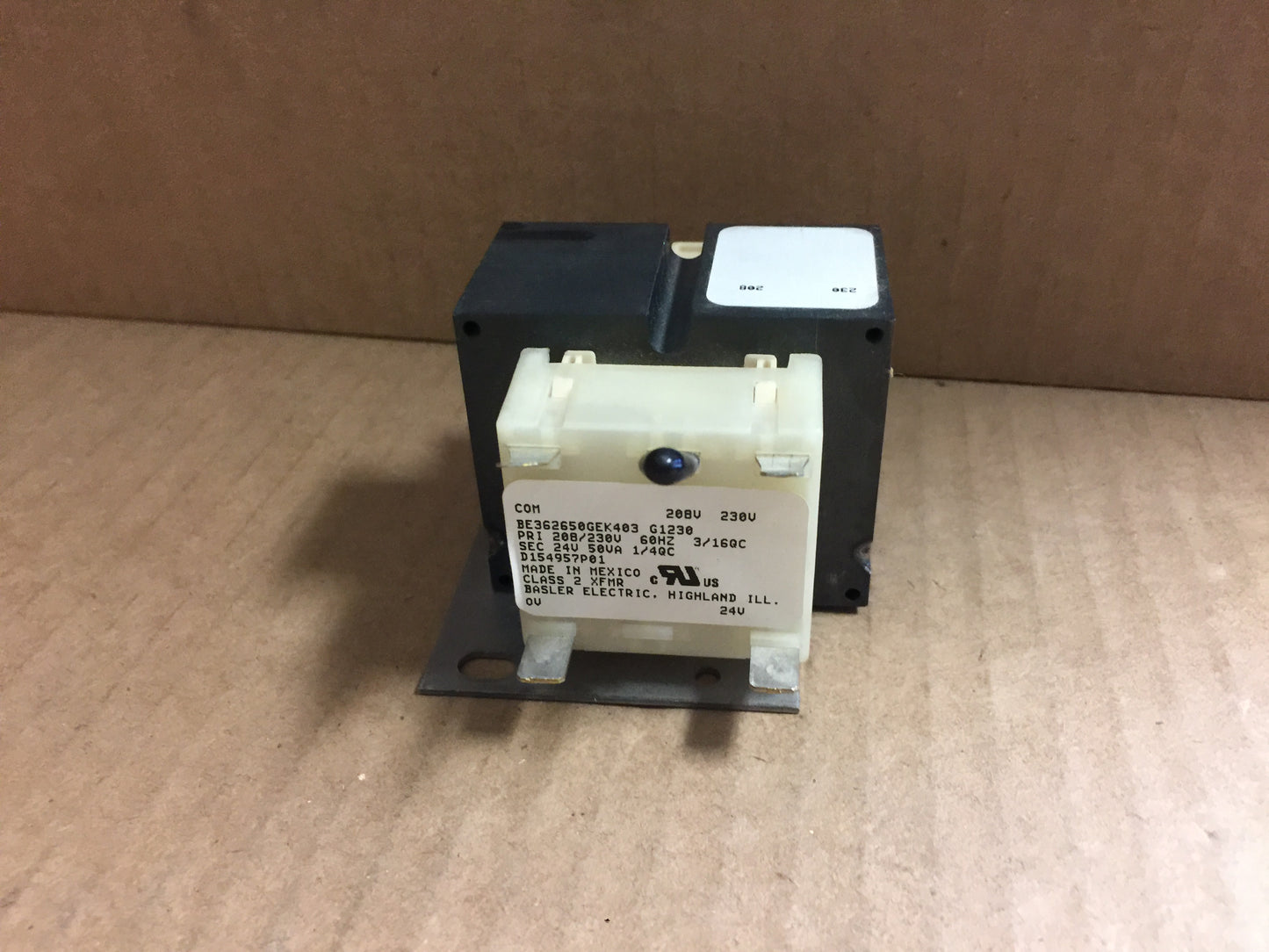 Transformer; 208/240 V Pri, 24V Sec, 60Hz, 50Va