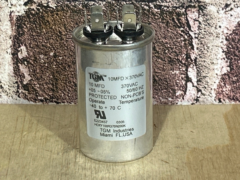 370 Vac, 10MFD 50/60 Hz, Round Capacitor
