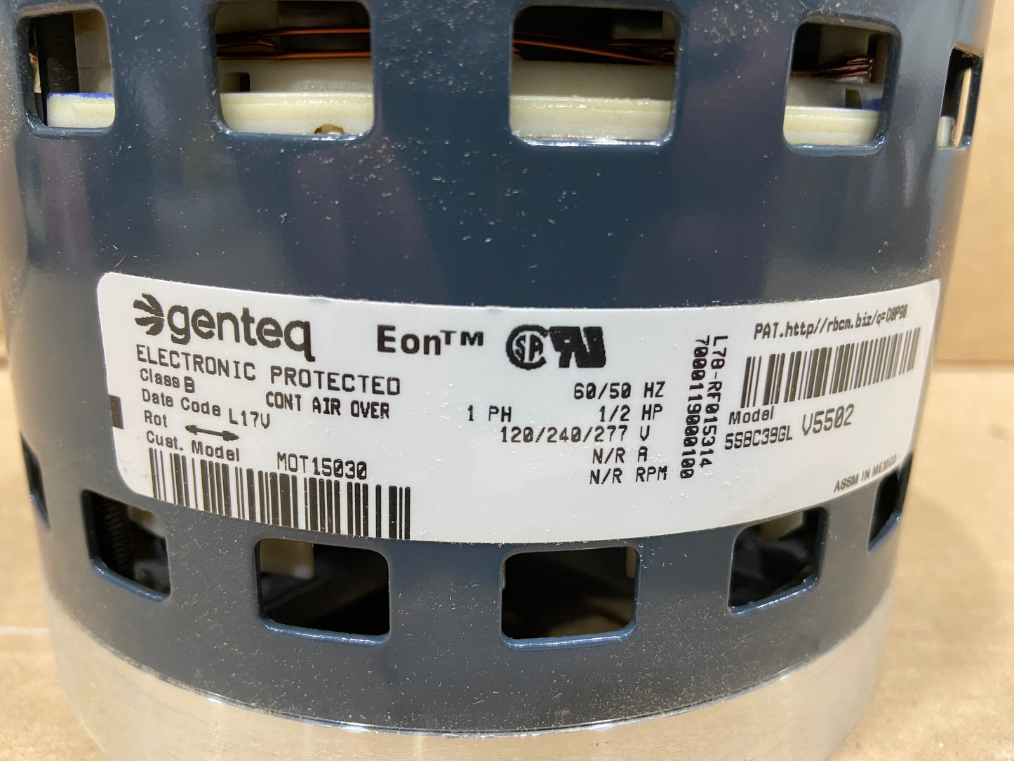 1/2 HP ECM Blower Motor 120/240/277/50-60/1 1 Speed