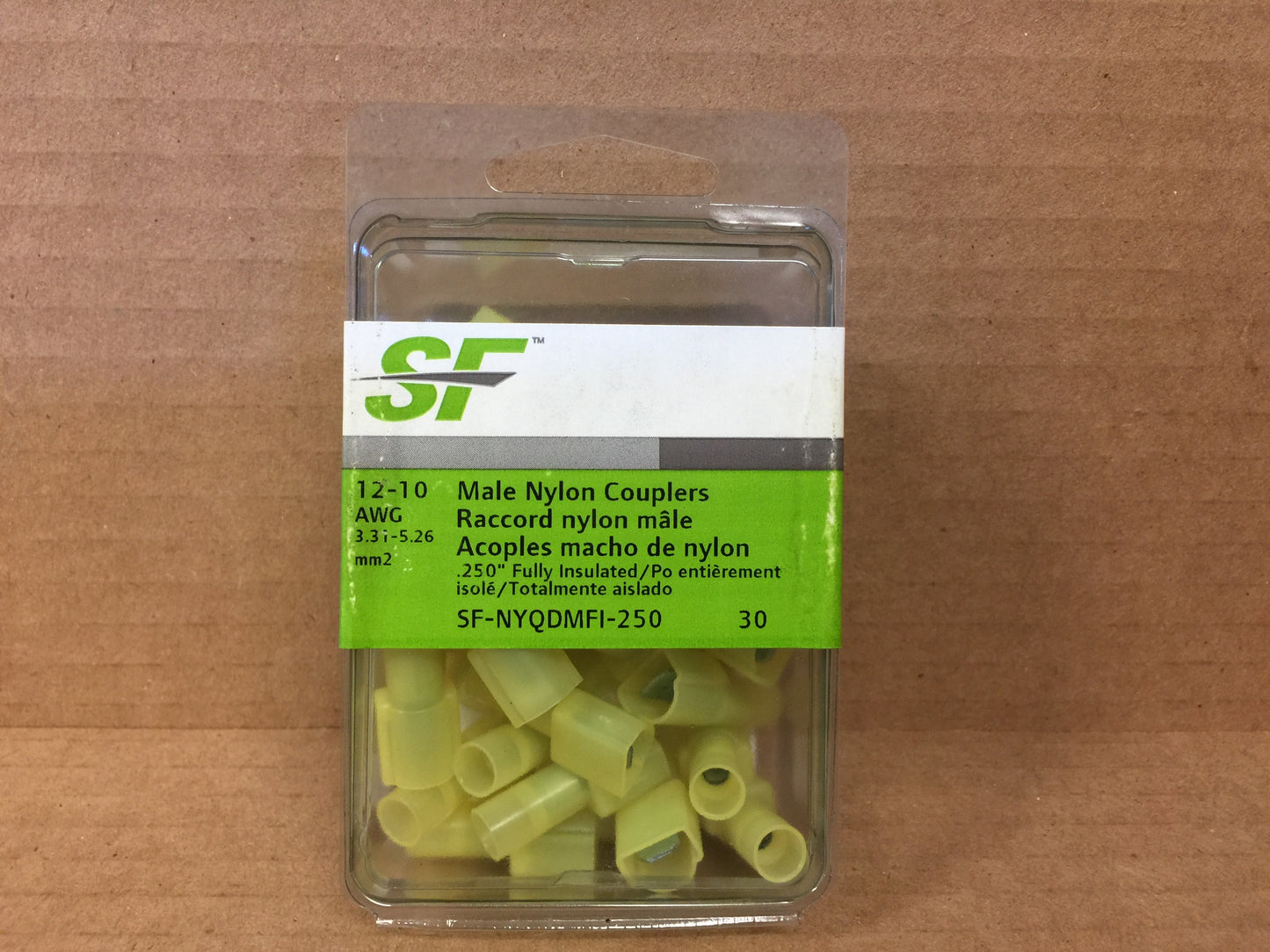 Male Nylon Couplers; 12-10 AWG (30Pk)