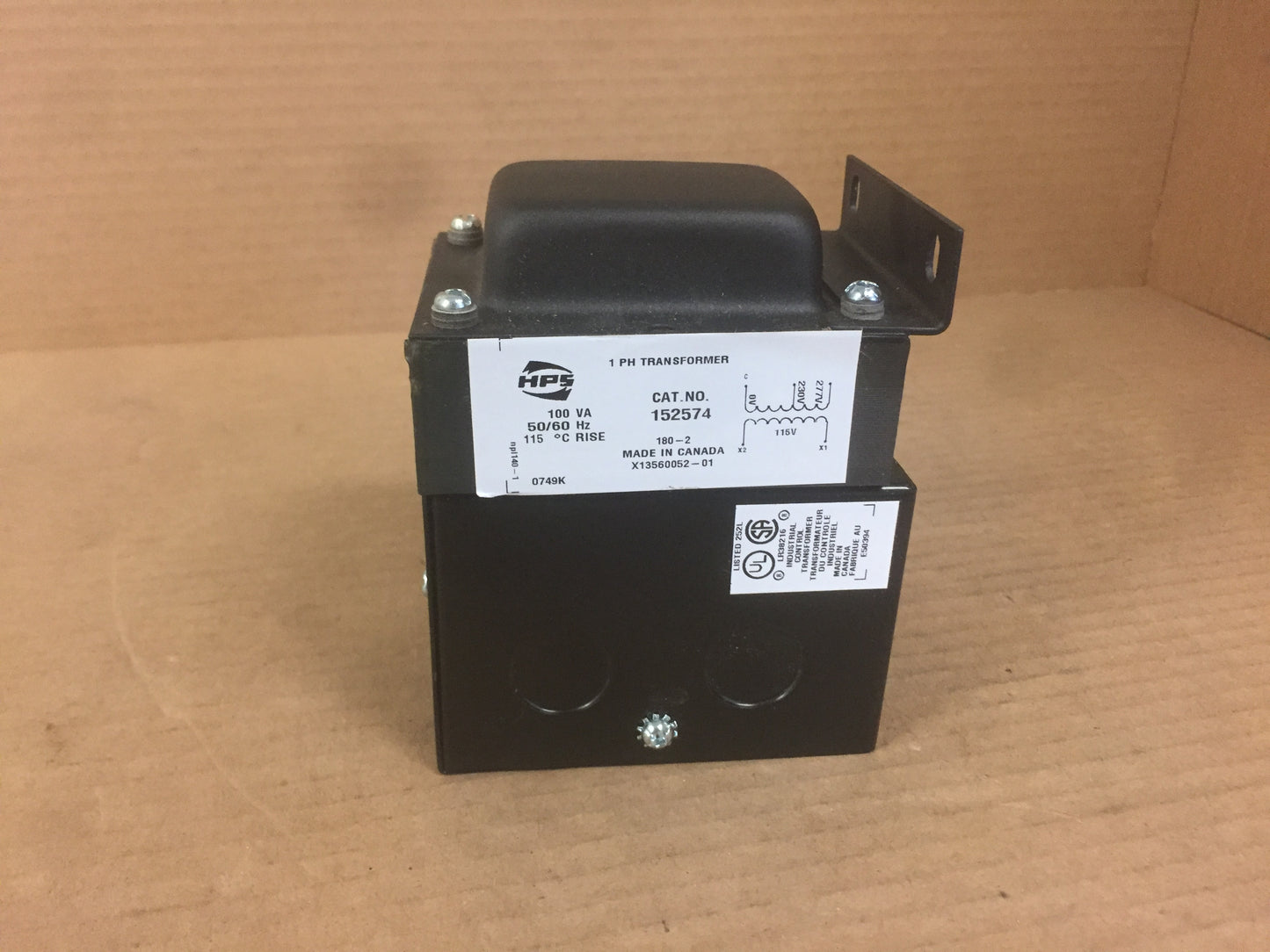 1 Ph Transformer 100VA, 230-277V Pri, 115V