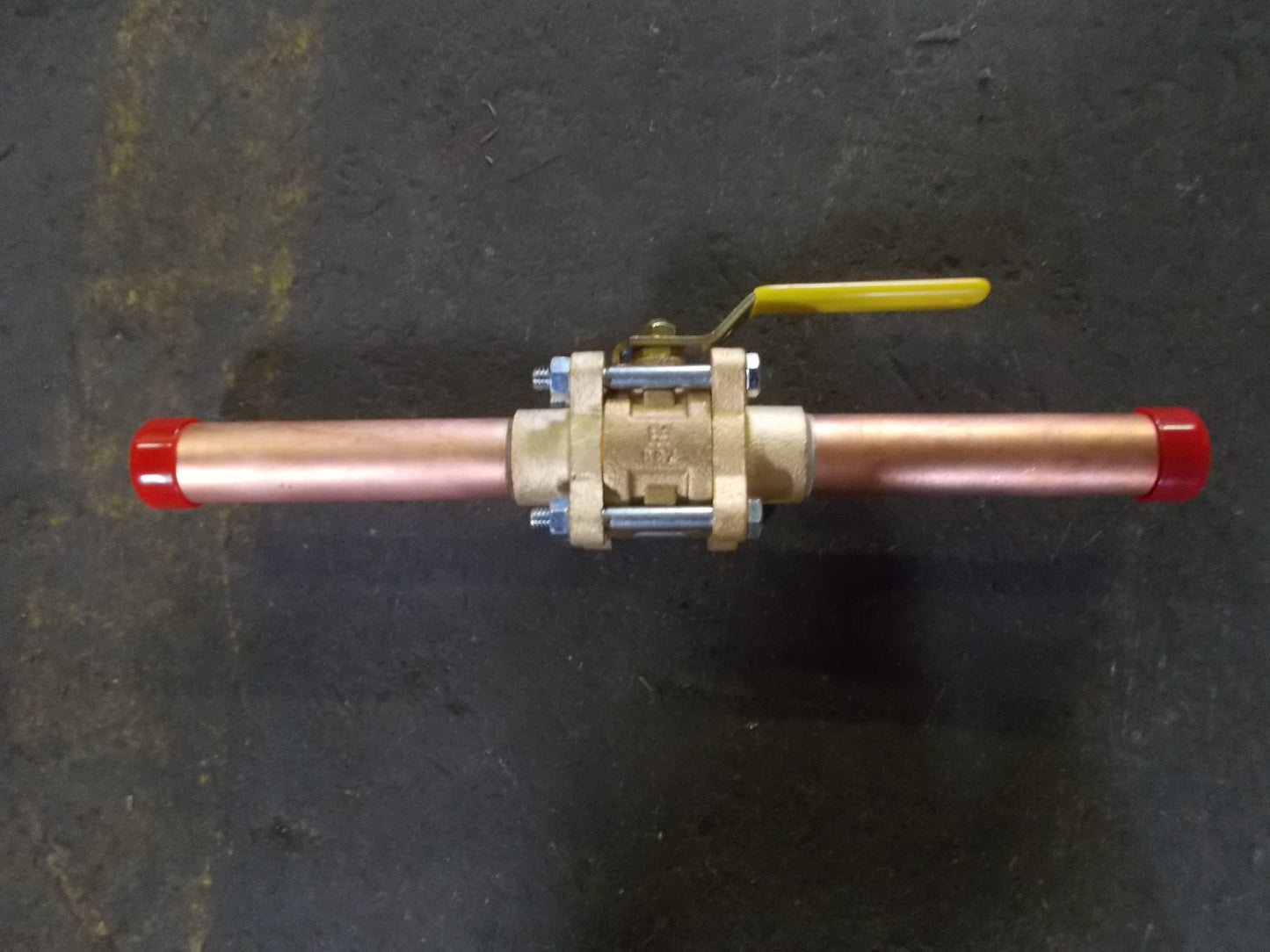 1" Sweat Bronze Ball Valve w/Extended Tube Ends Oxygen Cleaned