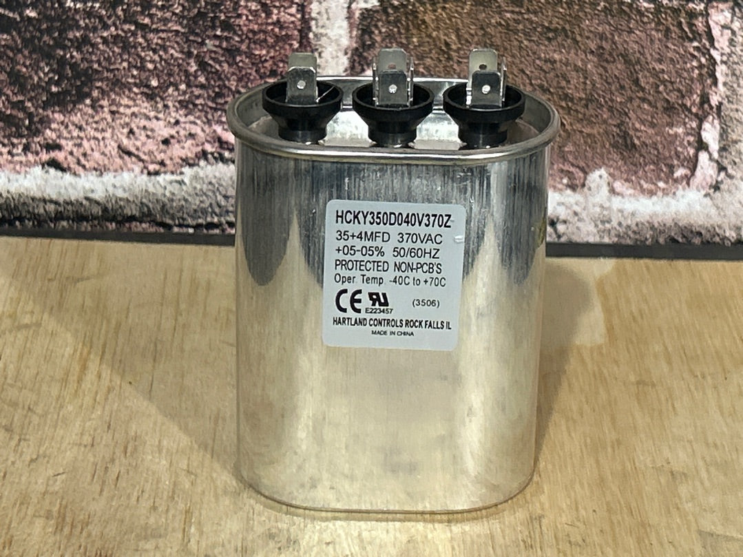 370 Vac, 35+4MFD 50/60 Hz, Oval Capacitor